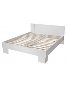 Lit pour adulte 2 places MARKOS 180x85x200 cm avec sommier et lattes en chêne sonoma et blanc
