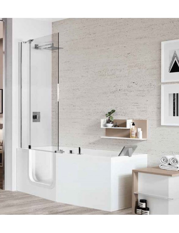 Baignoire à porte NOVELLINI IRIS version COMBY avec pare-baignoire Baignoire à porte NOVELLINI IRIS version COMBY avec pare-baignoire