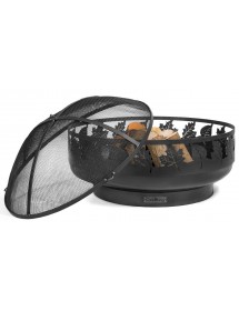 Brasero de jardin TORONTO décoré feuille en acier Ø80 cm