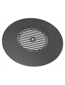Plaque de cuisson avec grille pour braséro en acier
