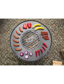 Plaque de cuisson avec grille pour braséro en acier