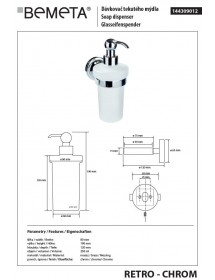 Distributeur de savon liquide en verre RETRO 8x19x14 cm / 230ml