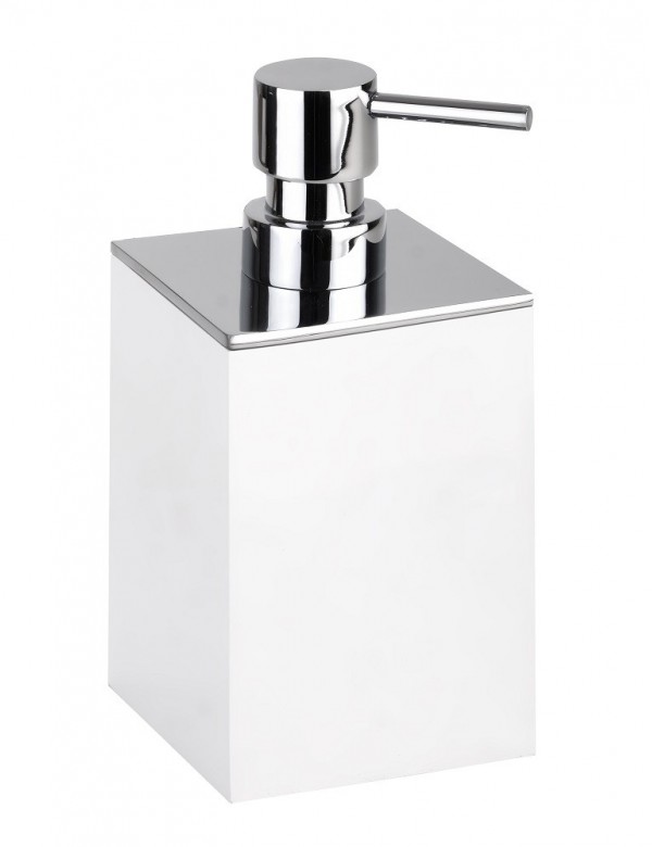Distributeur de savon liquide carré à poser GAMMA en laiton chrome mat / 200 ml