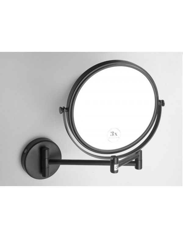 Miroir mural rond grossissant DARK en laiton noir / ø 19cm