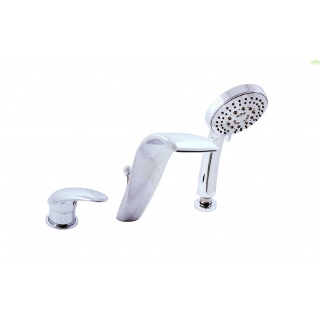 Mitigeur baignoire 3 trous DUNAJ avec cascade en laiton chromé Mitigeur baignoire 3 trous DUNAJ avec cascade en laiton chromé