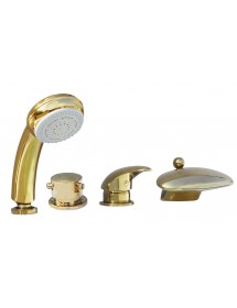 Mélangeur baignoire à cascade 4 trous en laiton