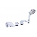 Mitigeur baignoire à cascade en chrome 4 trous