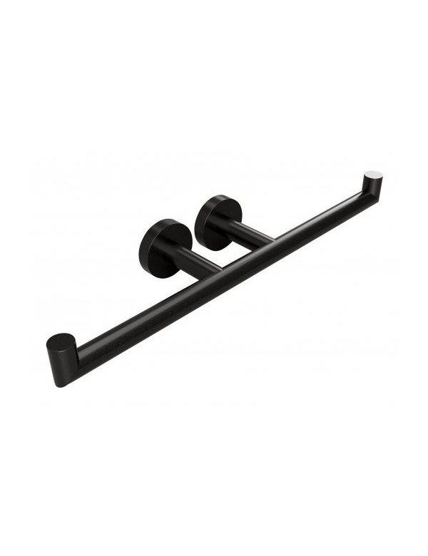 Dérouleur papier double mural DARK en laiton noir 38,5 x8,5 x5,5cm