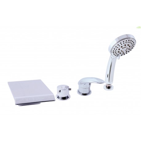 Mitigeur baignoire à cascade DONAU 4 trous en laiton chromé Mitigeur baignoire à cascade DONAU 4 trous en laiton chromé
