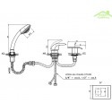 Mitigeur baignoire à cascade DONAU 3 trous laiton chromé