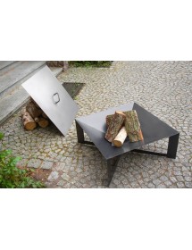 Brasero de jardin carré CUBA en acier