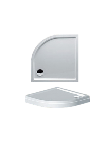 Receveur de douche 1/4 cercle RIHO DAVOS 289 120x120x4,5 cm avec pieds et tablier