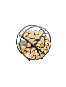 Range-bûches rond DIEGO en acier noir Ø 80 cm