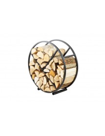 Range-bûches rond DIEGO en acier noir Ø 80 cm