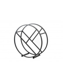 Range-bûches rond DIEGO en acier noir Ø 80 cm