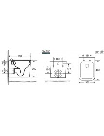 WC suspendu sans bride Tornado BOFY 53x36,5x36 cm