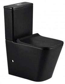 Pack WC noir à poser IOS 81x60,5x34 cm avec abattant à frein de chute