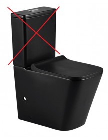 Pack WC noir à poser IOS 81x60,5x34 cm avec abattant à frein de chute