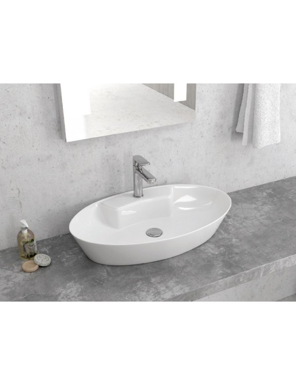 Vasque à poser ovale MADIO 61x36,5x12 cm en céramique