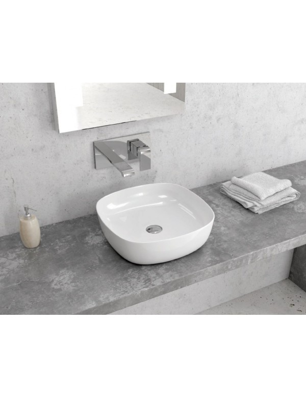 Vasque carrée à poser sans trou JEY 37,5x37,5x12 cm