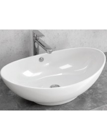 Vasque ovale à poser sans trou DINE 59x38,5x19 cm