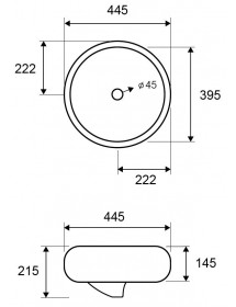Vasque ronde à poser sans trou BE 44,5x44,5x21,5 cm