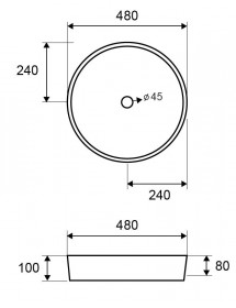 Vasque ronde à poser sans trou PESTAK 48x48x10 cm