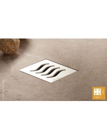 Drain de douche carré en acier inoxydable CONFLUO TIDE 15x15 cm