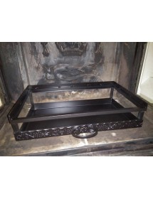Grille de foyer avec bac de récupération de cendres 52x31x12 cm