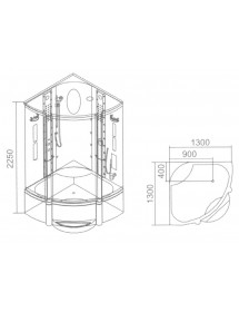 Cabine de douche d'angle hydromassante PALOMA K-549 130x130 cm x 225 cm