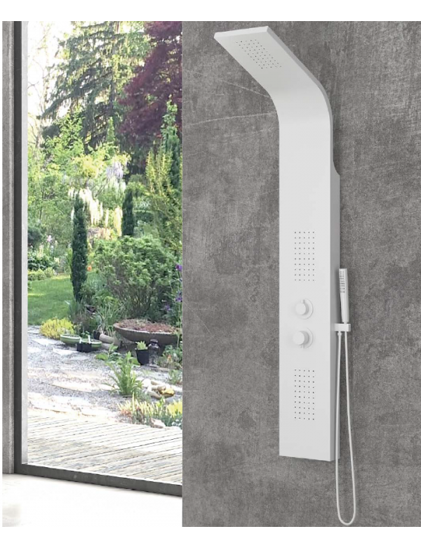 Colonne de douche hydromassante SUE en aluminium 140x20x6,5 cm Colonne de douche hydromassante SUE en aluminium 140x20x6,5 cm