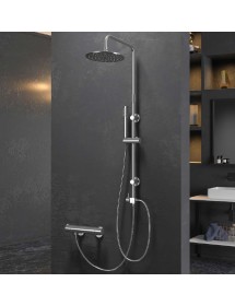 Set de douche mural chromé MAIRI avec douchette 128 cm