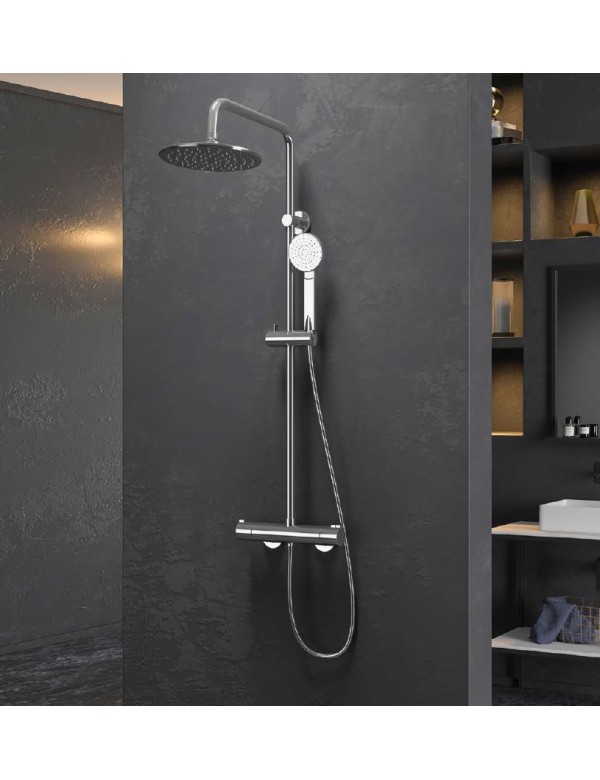 Colonne de douche thermostatique MAFANA avec douchette en inoxydable 105 cm Colonne de douche thermostatique MAFANA avec douchette en inoxydable 105 cm