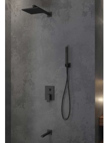 Ensemble de douche à encastrer DELOS avec douchette en laiton noir