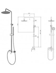 Colonne de douche chromée ARTEMIS avec douchette 119cm