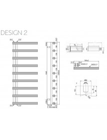 Radiateur sèche-serviette vertical DESIGN 2 en chrome