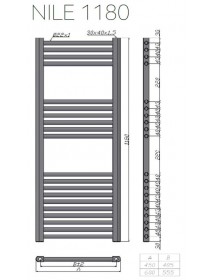 Radiateur sèche-serviette design vertical NILE 45x118 cm