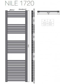 Radiateur sèche-serviette design vertical NILE 60x172 cm