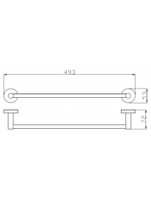 Porte-serviettes mural COLORADO en laiton chromé 49,3x7,2x5,3 cm