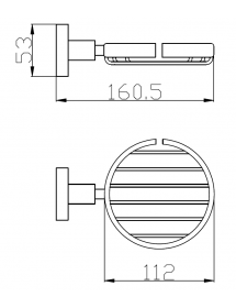 Porte-savon grille COLORADO en laiton chromé 16,05x5,3 cm
