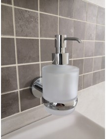 Distributeur de savon COLORADO en verre et laiton chromé 200 ml
