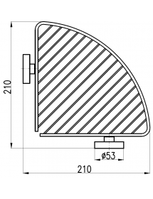 Porte-savon triangle d'angle COLORADO en laiton chromé 21x21 cm