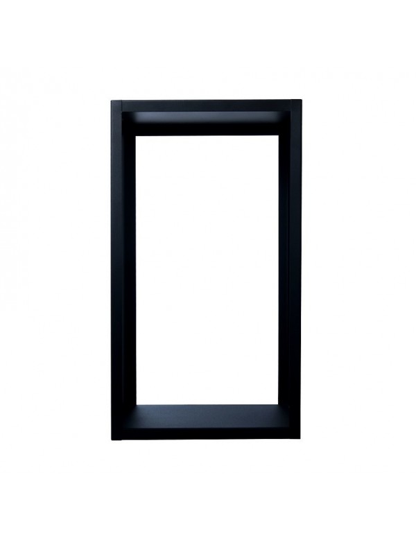 Range bûches rectangulaire ELO en acier noir 45x30x80 cm