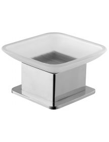 Porte-savon carré à poser en verre PLAZA 8x8x6 cm