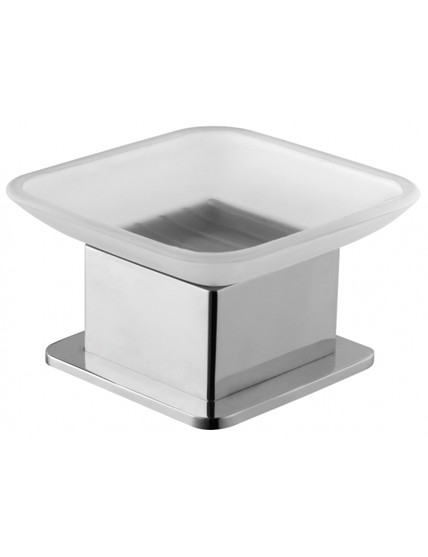 Porte-savon carré à poser en verre PLAZA 8x8x6 cm Porte-savon carré à poser en verre PLAZA 8x8x6 cm