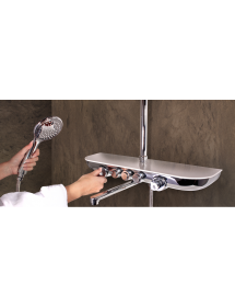 Colonne de douche murale MURRAY avec étagère 170 cm en solid surface