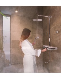 Colonne de douche murale MURRAY avec étagère 170 cm en solid surface