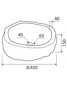 Vasque ronde ONYX à poser Ø40-45 x15 cm en pierre marron