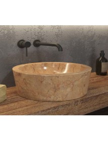 Vasque ronde TIMUR ROSSO à poser Ø40 x15 cm en pierre