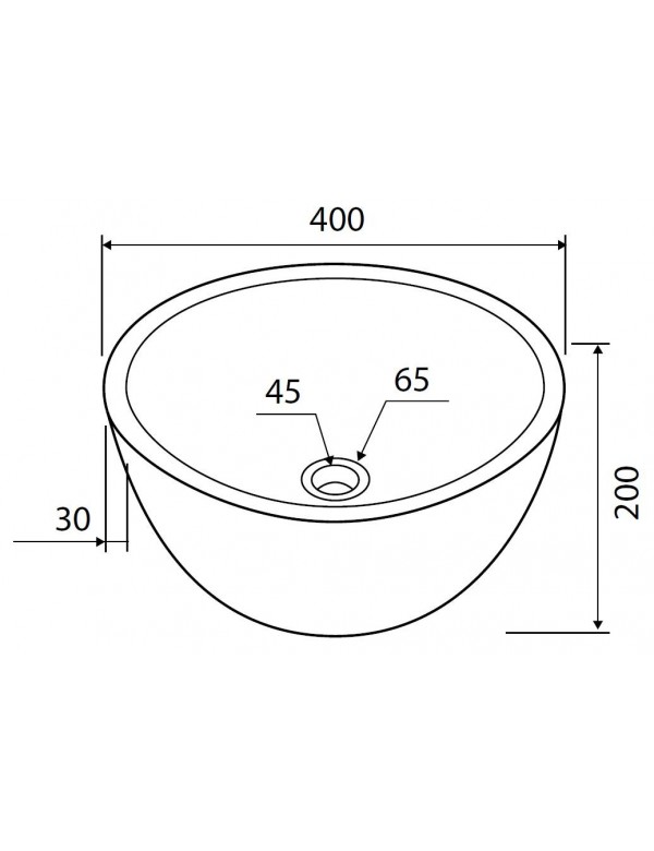 Vasque ronde LEYLA GREY à poser Ø40 x20 cm en pierre